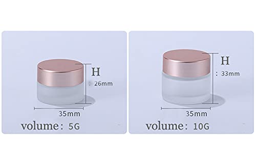 Healthcom 10 Pcs 10 Gram/10 ml Boş Kavanozlar Temizle Buzlu Cam krem kavanoz Pot Şişeler ile Gül Altın Kapaklar Kozmetik Konteyner