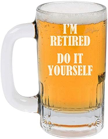 12oz Bira Kupa Stein Cam Emekli oldum Kendin Yap Emeklilik Hediyesi Komik