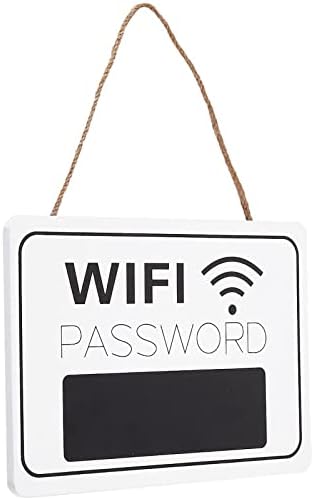 Juvale 2 Paket WiFi Şifre İşareti ile Küçük Kara Tahta, ahşap Asılı Kurulu Ev ve İş için, 7. 9x5. 6