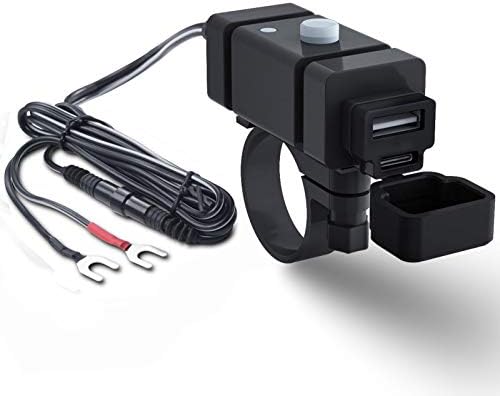ıMESTOU Motosiklet Telefon Şarj Kiti 18 W Halka Terminali USB C 3.0 A Hızlı Şarj Çift USB QC 3.0 Gidon Cep Telefonu Şarj Adaptörü