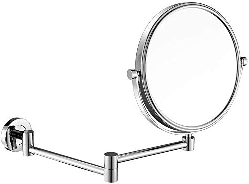 Nhlzj XİAOQİANG Banyo Vanity Aynalar, Büyüteç Çift Taraflı Krom 360° Döner Makyaj Tıraş Uzatılabilir Ayarlanabilir (Renk: 10x)