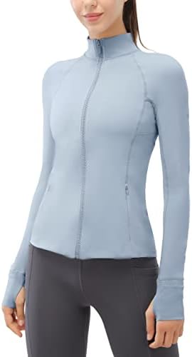 Persit kadın Spor Ceketler Tam Zip Up Ultra Yumuşak Slim Fit Egzersiz Parça Ceketler ile Cepler Dış Giyim