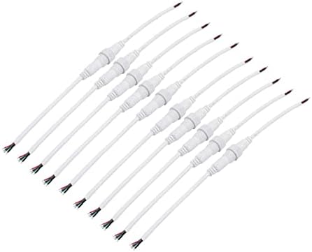 EuısdanAA 10 Pairs Beyaz Plastik led ışık şeritleri Erkek Kadın 4 P su geçirmez bağlantı kablosu(10 pares de tiras de luz LED