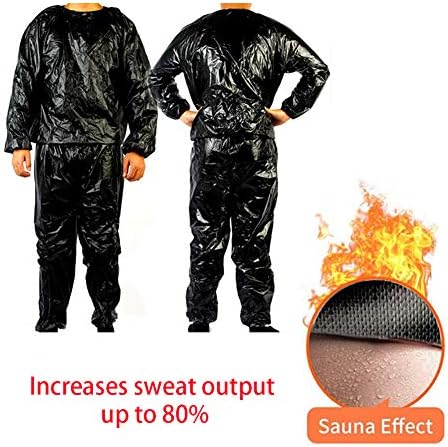 DawnBreak Sauna Eşofman için Kadın/Erkek Hoode Fermuar ile Kilo Kaybı Spor Egzersiz Spor Egzersiz Takım Elbise Üst Pantolon Siyah