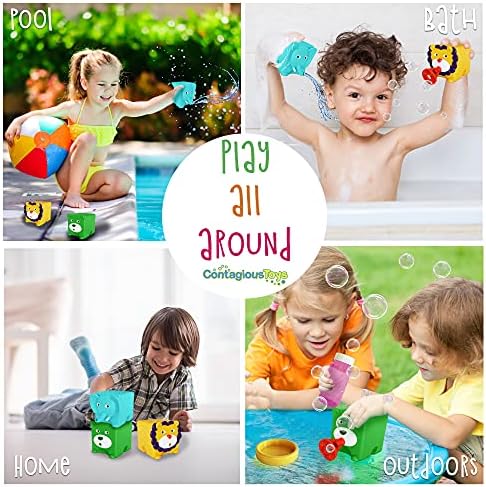 ContagiousToys Kabarcık Üfleyici Çocuklar için, 3 Paket Hayvan Şekilli Banyo Kabarcık Makinesi Sıkmak Oyuncaklar Kabarcık Parti