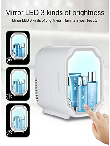 LED ışık ile Güzellik Buzdolabı 8L Kozmetik Cilt Bakımı buzdolapları Masaüstü veya seyahat için Makyaj, serin ve ısı, kozmetik