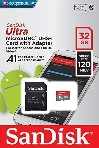 Ultra 32 GB microSDHC Samsung SM-G610F Artı SanFlash ve SanDisk tarafından Doğrulanmış Çalışır (A1/C10/U1/8 k / 120MBs)