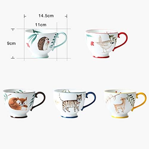 Kahve Kupalar Set-13.5 Oz Kahve Kupa Saplı 2 Set, Kahve Çay ve Kakao için Seramik Kupalar (Renk: Type4)