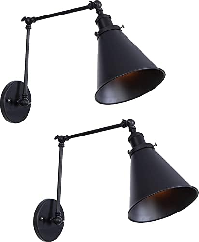 LZoahi siyah Vintage endüstriyel duvar montaj ışık duvar aplikleri lambaları açı ayarlanabilir yukarı aşağı ışık duvar lambası