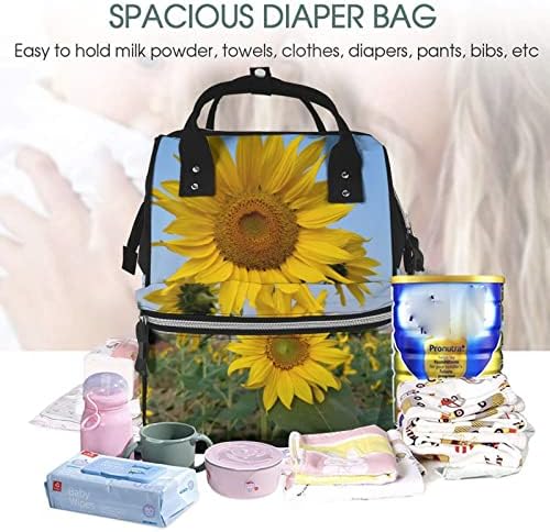 Ayçiçeği mumya sırt çantası bebek bezi Tote çanta omuz Nappy çanta büyük kapasiteli bebek bakımı için