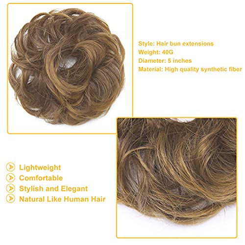 Dağınık Topuz Saç Parçası Saç Scrunchies Uzatma Kıvırcık Dalgalı Dağınık Sentetik Chignon Kadınlar için Updo Postiş