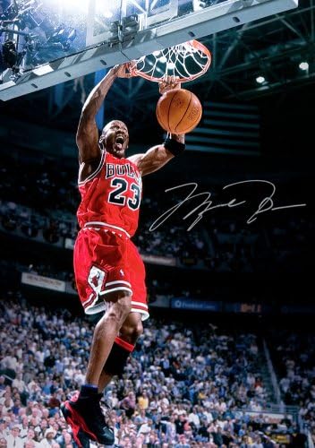 (11,7 X 8,3) Michael Jordan NBA Chicago Bulls İmzalı Baskı (Baskı Öncesi İmza)