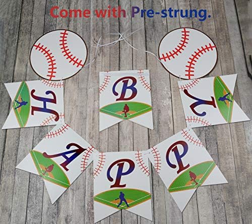 Beyzbol Doğum Günü Parti Malzemeleri, MUTLU YILLAR Beyzbol Temalı Afiş, 1 Adet Masa Örtüsü ve Çocuklar için 30 Adet Beyzbol Balonları,