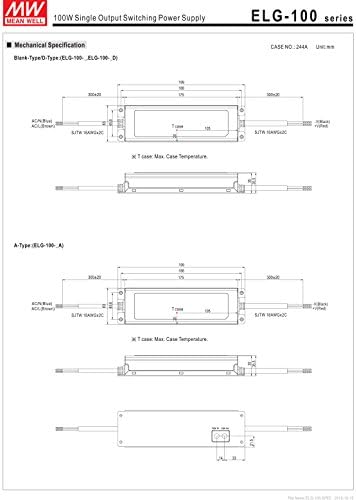 Ortalama Kuyu UHP-350-36 36 V 10A 351 W SlimType LED Güç Kaynağı