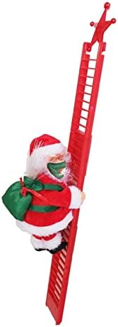 Tırmanma Santa halat üzerinde yüz maskesi ile, Noel Baba elektrikli Noel oyuncaklar ile müzik ve ışıkları, tırmanma yukarı ve