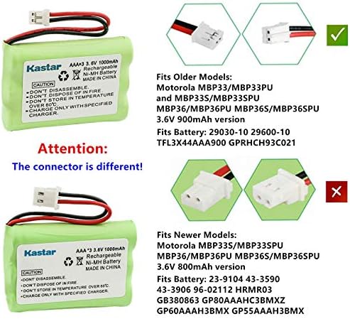 Kastar 1-Pack Ni-Mh Pil 3.6 V 1000 mAh Değiştirme için Yaz bebek Monitörü Pil 29030-10, 29600-10, SANİK 29030-10, yaz Bebek Geniş