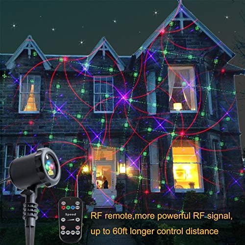 Poeland 8 desenler bahçe ışıkları hareketli Firefly lazer Noel projektör ev ve bahçe için
