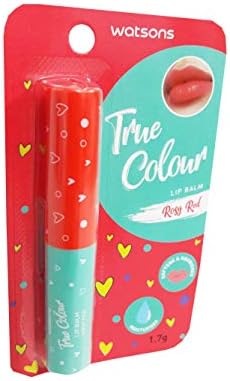2 Paket Watsons True Colour Dudak Balsamı Rosy Red, Dudaklarınızı nemlendirmeye ve Yumuşatmaya Yardımcı Olan bir Bileşen Karışımı