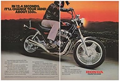 Vintage Dergi Baskı Reklamı: 1983 Honda Nighthawk 550, 12.4 saniyede fikrinizi değiştirecek., 2 sayfa