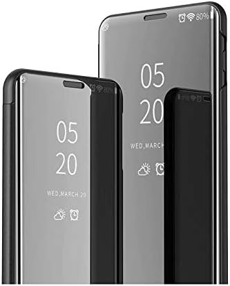 Cep Telefonu Kılıfı Büyük Galvanik Ayna Yatay Çevir Deri Kılıf Tutucu ile Huawei Honor 20 için(Siyah) (Renk: Altın)