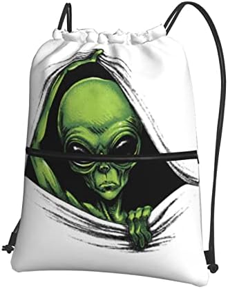 HUANGJ Komik alien voyeur İpli fermuarlı sırt çantası Su Geçirmez omuz spor çantası Spor fermuarlı çanta cep Plaj erkek kız genç