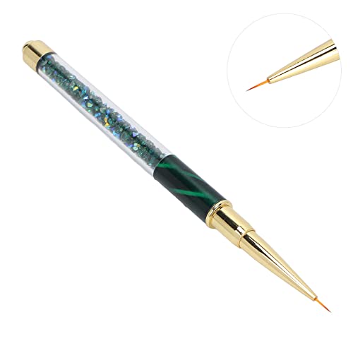 Tırnak Liner Kalem, DIY Kullanımı Kolay Ultra İnce Manikür Çizim Kalem Tırnak Sanat için (Koyu yeşil çizgili (kısa kablo))