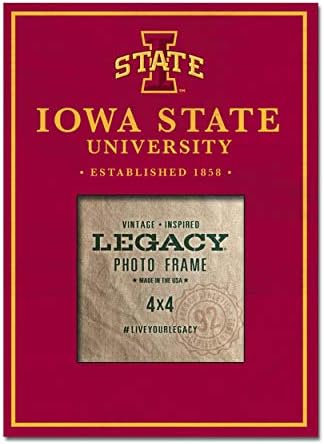NCAA Legacy Iowa State Cyclones 4 x 4 Resim Çerçevesi 9x7, Bir Boyut, Özel