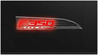 Işıklı Amblemler Ford F350 Amblemleri için LED, 2 Parçalı Kit Siyah Durumda Sürücü ve Yolcu Tarafı Çamurluk Amblemleri İçerir-Kırmızı