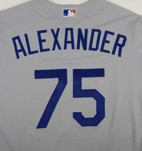 2020 Los Angeles Dodgers Scott Alexander 75 Oyunu Yayınlandı Gri Forma Dünya Serisi-Oyun Kullanılmış MLB Formaları