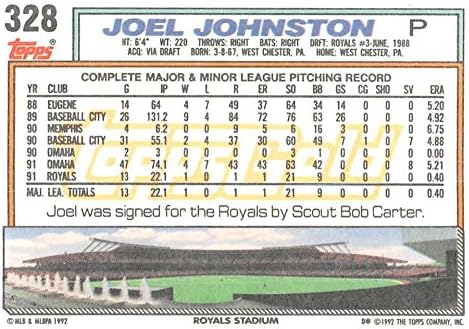 1992 Topps Altın Kazananlar 328 Joel Johnston NM-MT RC Çaylak Kart Royals