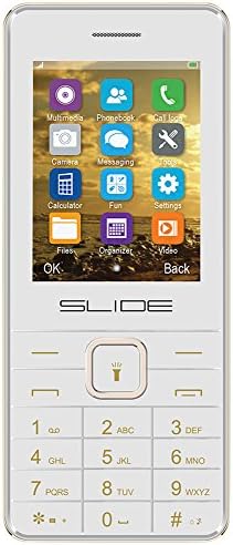 Slayt 2.4 Çift SIM Unlocked Cep Telefonu Quad-Band 2G Dünya Çapında Tüm GSM Şebekeleri ile Uyumlu, Beyaz