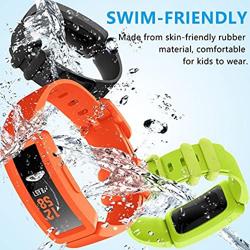 eseekgo Çocuklar için Fitbit Ace 2 Bantları ile Uyumlu 6+, 3-Pack Renkli Silikon Kauçuk Ayarlanabilir Yedek Spor Yüzmek Dostu