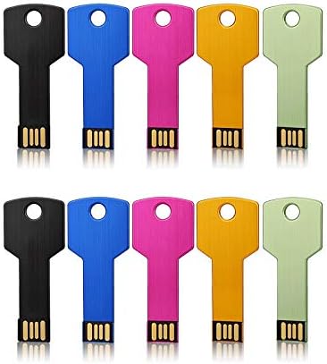 JUANWE 20 Paketi 4 GB USB Flash Sürücü USB 2.0 Metal başparmak Sürücü ile Anahtar Şekil Tasarım Atlama Sürücü Su Geçirmez Memory