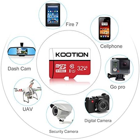 KOOTION 5X32 GB Mikro SD Kart Sınıf 10 Mikro SDHC Kart 32 GB TF Kart Yüksek Hızlı Mikro SD Kartları 5 Paket Hafıza Kartı UHS-1,