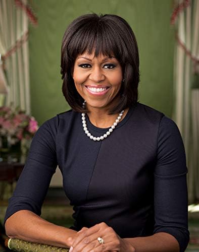 First Lady Michelle Obama'nın resmi portresi Fotoğraf - 2013'ten Tarihi Sanat Eseri - (8 x 10) - Yarı Parlak