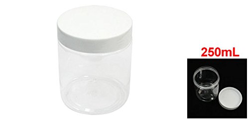 biyokimya Laboratuvarı için uxcell 250mL Beyaz Şeffaf Plastik Geniş Ağızlı Kavanoz Şişesi