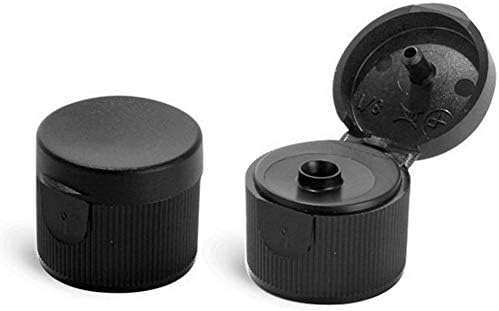 4 Ons Cosmo Yuvarlak Şişeler, PET Plastik Boş Doldurulabilir BPA İçermez, Siyah Kapaklı Üst Kapaklar (12 sayım, Siyah)
