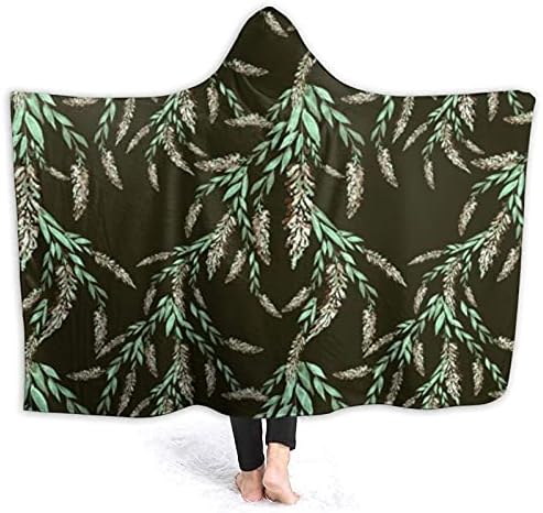 Yetişkinler ve Çocuklar için rahat Kapüşonlu Battaniye Polar Grafik Giyilebilir Hood Cloak Çiçek Baskı Atmak Battaniye