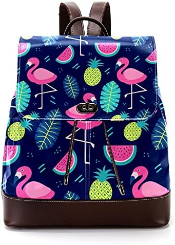 Yaz Flamingo meyve Palmiye moda omuz çantası Sırt Çantası PU deri kadın kızlar bayanlar sırt çantası seyahat çantası