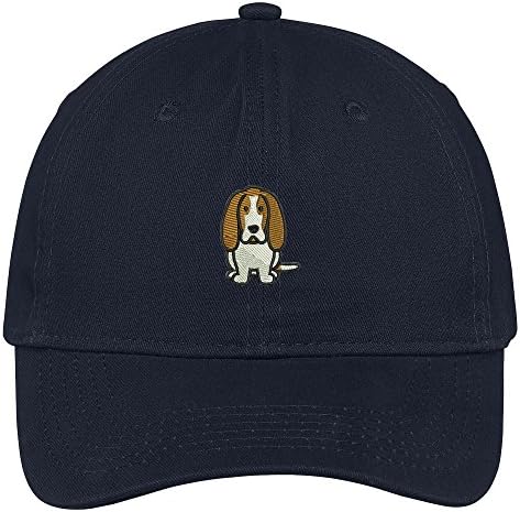 Moda Giyim Mağazası Basset Hound Köpek Irkı İşlemeli Yumuşak Pamuklu Düşük Profilli Baba Şapkası Beyzbol Şapkası