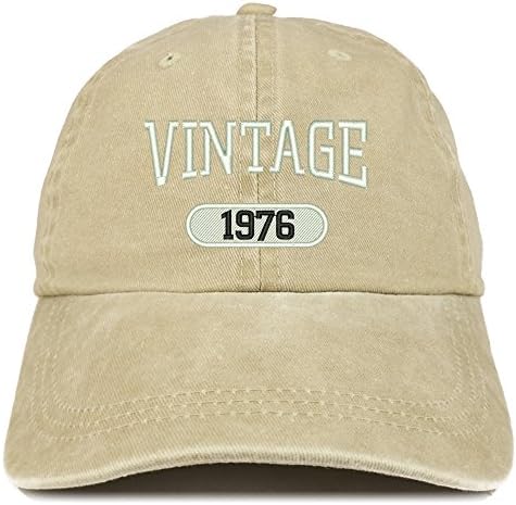 Moda Giyim Mağazası Vintage 1976 İşlemeli 46. Doğum Günü Yumuşak Taç Yıkanmış Pamuklu Şapka