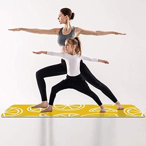 Unicey Limon Tropikal Meyve Desen Sarı Yoga Mat Kalın Kaymaz Yoga Paspaslar Kadınlar ve Kızlar için egzersiz matı Yumuşak Pilates