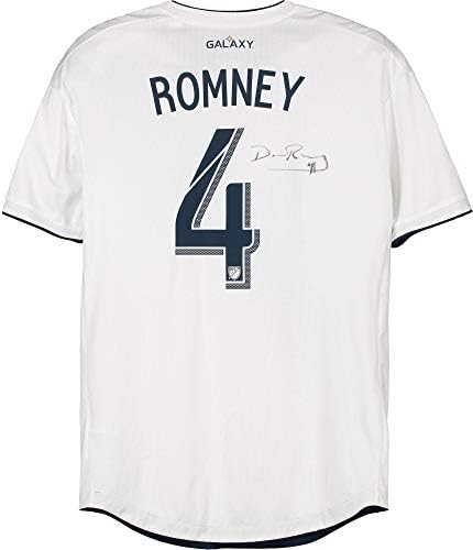 David Romney LA Galaxy İmzalı Maç-6 Ekim 2019'da Houston Dynamo'ya karşı 4 numaralı Beyaz Formayı Kullandı-İmzalı Futbol Formaları