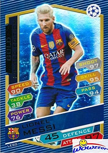 /2017 Topps Maç Attax Şampiyonlar Ligi Futbol Başlangıç Kutusu ile 39 Kartları Dahil ÖZEL altın Sınırlı Sayıda Lionel Messi