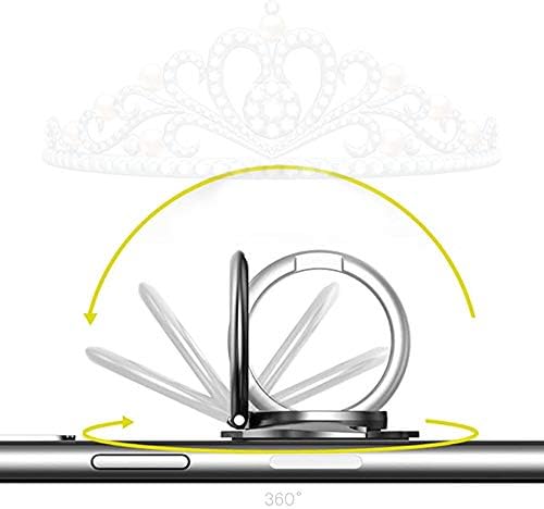 NİLSTOREY Cep Telefonu Halka Tutucu, Kron Tipi 360° Rotasyon Metal Parmak Kavrama Kickstand, Akıllı Telefonlar ve Pedler için