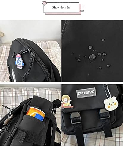 Sevimli Mini Sırt Çantaları Pimleri ile Estetik Mini gençler için sırt çantası Kawaii Küçük Sırt Çantası (Fildişi)
