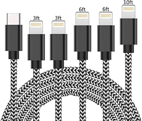 USB C Yıldırım Kablosu iPhone 12 Şarj Kablosu MFi Sertifikalı 5 Paket 3ft/6ft/10ft Güç Teslimatını Destekler Hızlı Uzun Kart