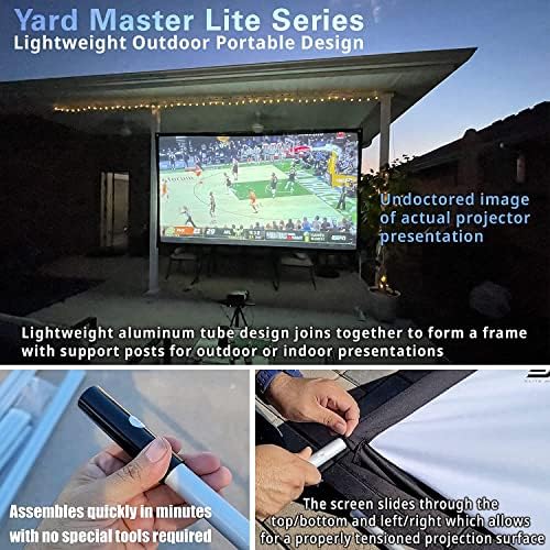 Elite Ekranlar Yard Master Lite Serisi, 125 İNÇ diag, çift Taraflı Projektör Ekran Kırışıklık-Ücretsiz Katlanabilir Taşınabilir
