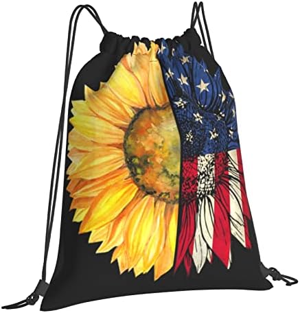 Ayçiçeği tasarım Unisex ev spor çuval çanta spor ipli sırt çantası çanta spor salonu alışveriş spor Yoga için
