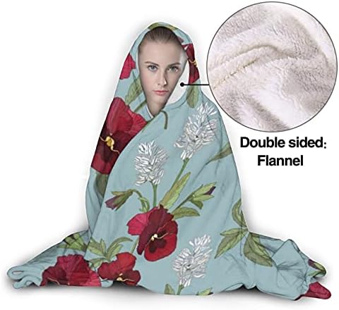 Çiçek Dikişsiz Çiçek Baskı Kapşonlu Battaniye Giyilebilir Atmak Battaniye Çocuklar Hediye ıçin Büyük Peluş Polar Hood Panço